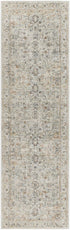 6' Gray Floral Worn Faded Runner Rug