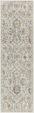 6' Gray Floral Worn Faded Runner Rug