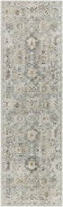 6' Green Floral Worn Faded Runner Rug