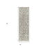 6' Green Floral Worn Faded Runner Rug