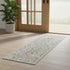 6' Green Floral Worn Faded Runner Rug