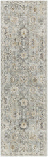 6' Green Floral Worn Faded Runner Rug