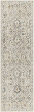 6' Ivory Floral Worn Faded Runner Rug