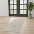 6' Ivory Floral Worn Faded Runner Rug