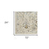 6' Ivory Floral Worn Faded Runner Rug