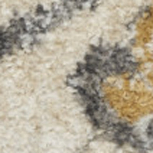 6' Ivory Floral Worn Faded Runner Rug