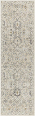 6' Ivory Floral Worn Faded Runner Rug