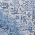 8' Blue Floral Power Loom Worn Faded Non Skid Runner Rug