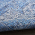 8' Blue Floral Power Loom Worn Faded Non Skid Runner Rug