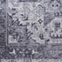8' Gray Floral Power Loom Worn Faded Non Skid Runner Rug