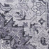 8' Gray Floral Power Loom Worn Faded Non Skid Runner Rug