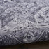 8' Gray Floral Power Loom Worn Faded Non Skid Runner Rug