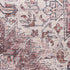 8' Red Floral Power Loom Worn Faded Non Skid Runner Rug