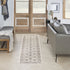 6' Ivory Floral Worn Faded Runner Rug