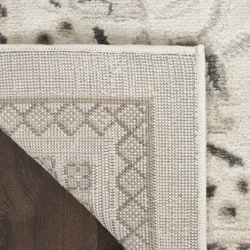 6' Ivory Floral Worn Faded Runner Rug