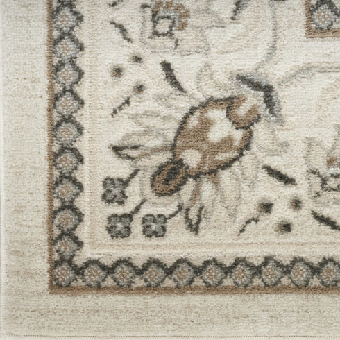 6' Ivory Floral Worn Faded Runner Rug