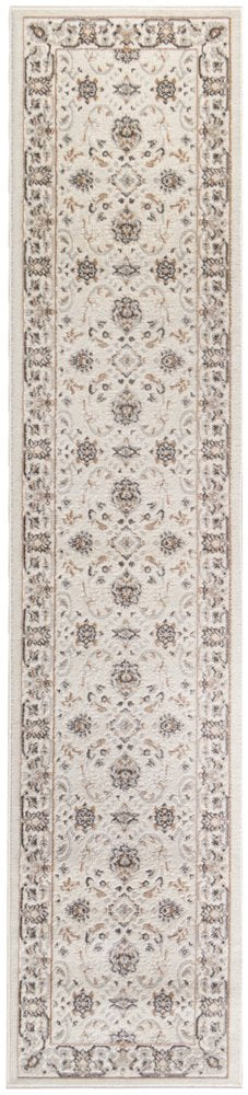6' Ivory Floral Worn Faded Runner Rug