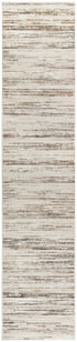 6' Ivory Abstract Worn Faded Runner Rug