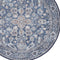 8' Blue Floral Power Loom Worn Faded Round Rug