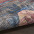 8' Red Geometric Power Loom Worn Faded Round Rug