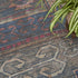 8' Red Geometric Power Loom Worn Faded Round Rug