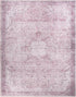8' X 10' Pink Floral Distressed Area Rug