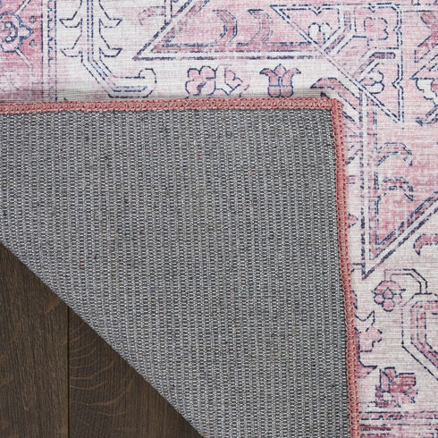 8' X 10' Pink Floral Distressed Area Rug
