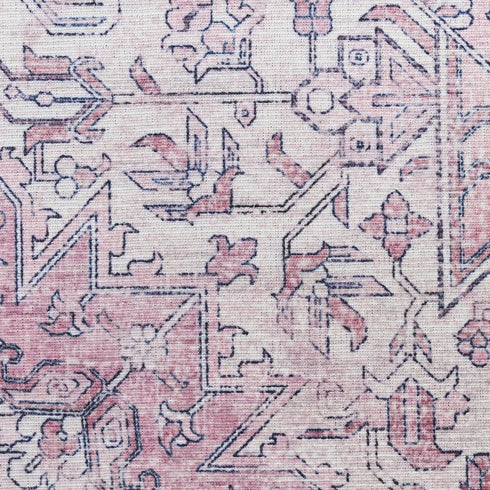 8' X 10' Pink Floral Distressed Area Rug