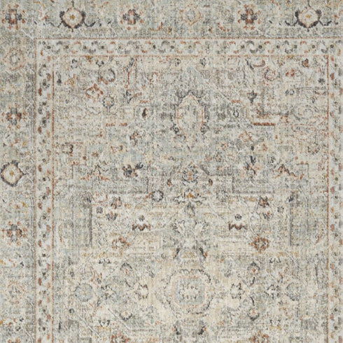 6' X 9' Gray Floral Distressed Area Rug