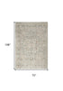 6' X 9' Gray Floral Distressed Area Rug