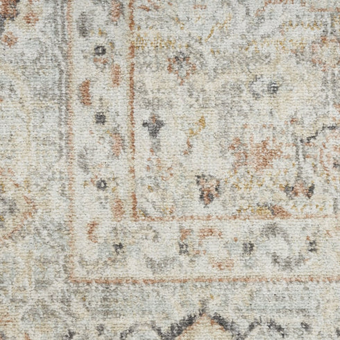 6' X 9' Gray Floral Distressed Area Rug