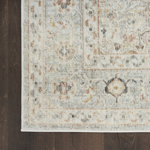 6' X 9' Gray Floral Distressed Area Rug