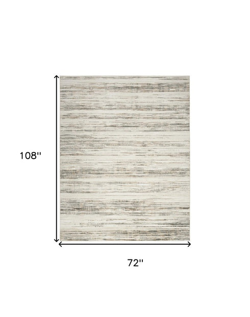 6' X 9' Ivory Abstract Distressed Area Rug