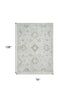 7' X 9' Ivory Floral Distressed Area Rug