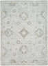 7' X 9' Ivory Floral Distressed Area Rug