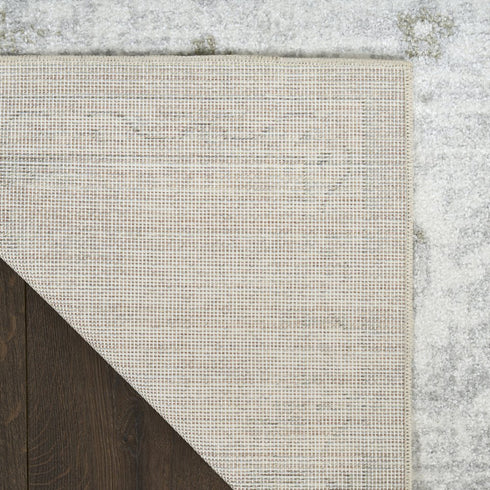 7' X 9' Ivory Floral Distressed Area Rug