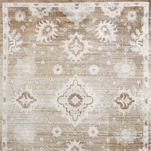 8' X 10' Brown Floral Distressed Area Rug