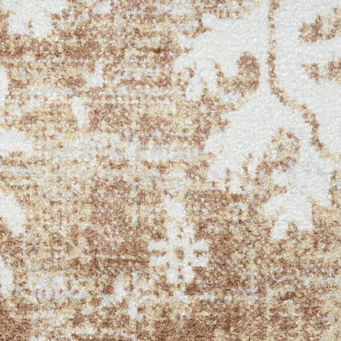 8' X 10' Brown Floral Distressed Area Rug