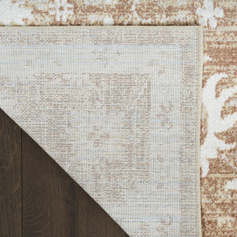 8' X 10' Brown Floral Distressed Area Rug
