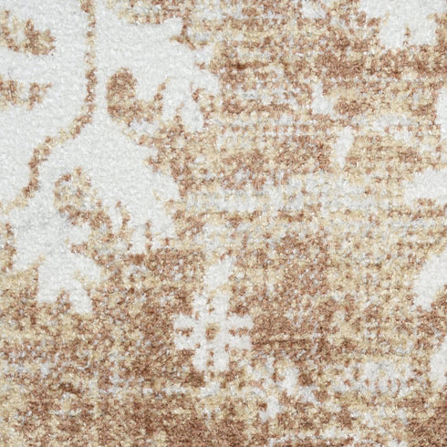 8' X 10' Brown Floral Distressed Area Rug