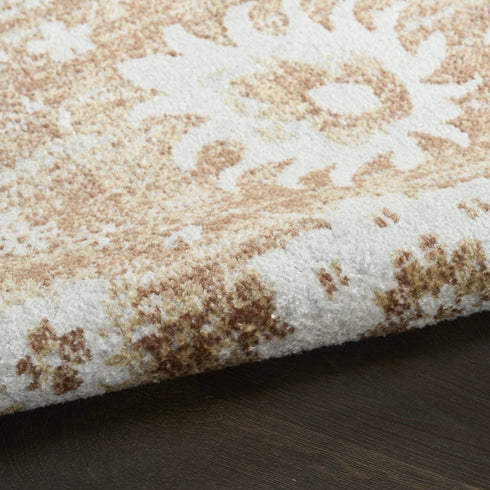 8' X 10' Brown Floral Distressed Area Rug