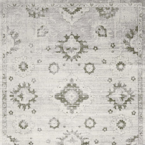 8' X 10' Ivory Floral Distressed Area Rug