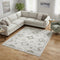 8' X 10' Ivory Floral Distressed Area Rug