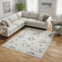 8' X 10' Ivory Floral Distressed Area Rug