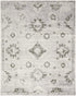 8' X 10' Ivory Floral Distressed Area Rug