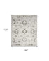 8' X 10' Ivory Floral Distressed Area Rug