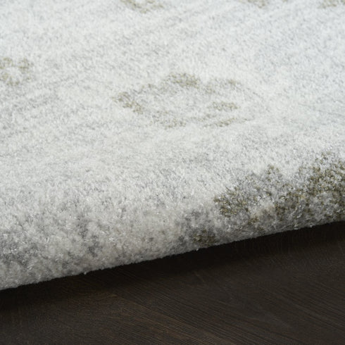 8' X 10' Ivory Floral Distressed Area Rug