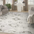 8' X 10' Ivory Floral Distressed Area Rug