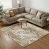 8' X 10' Brown Floral Distressed Area Rug