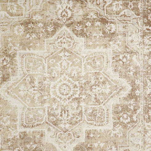 8' X 10' Brown Floral Distressed Area Rug
